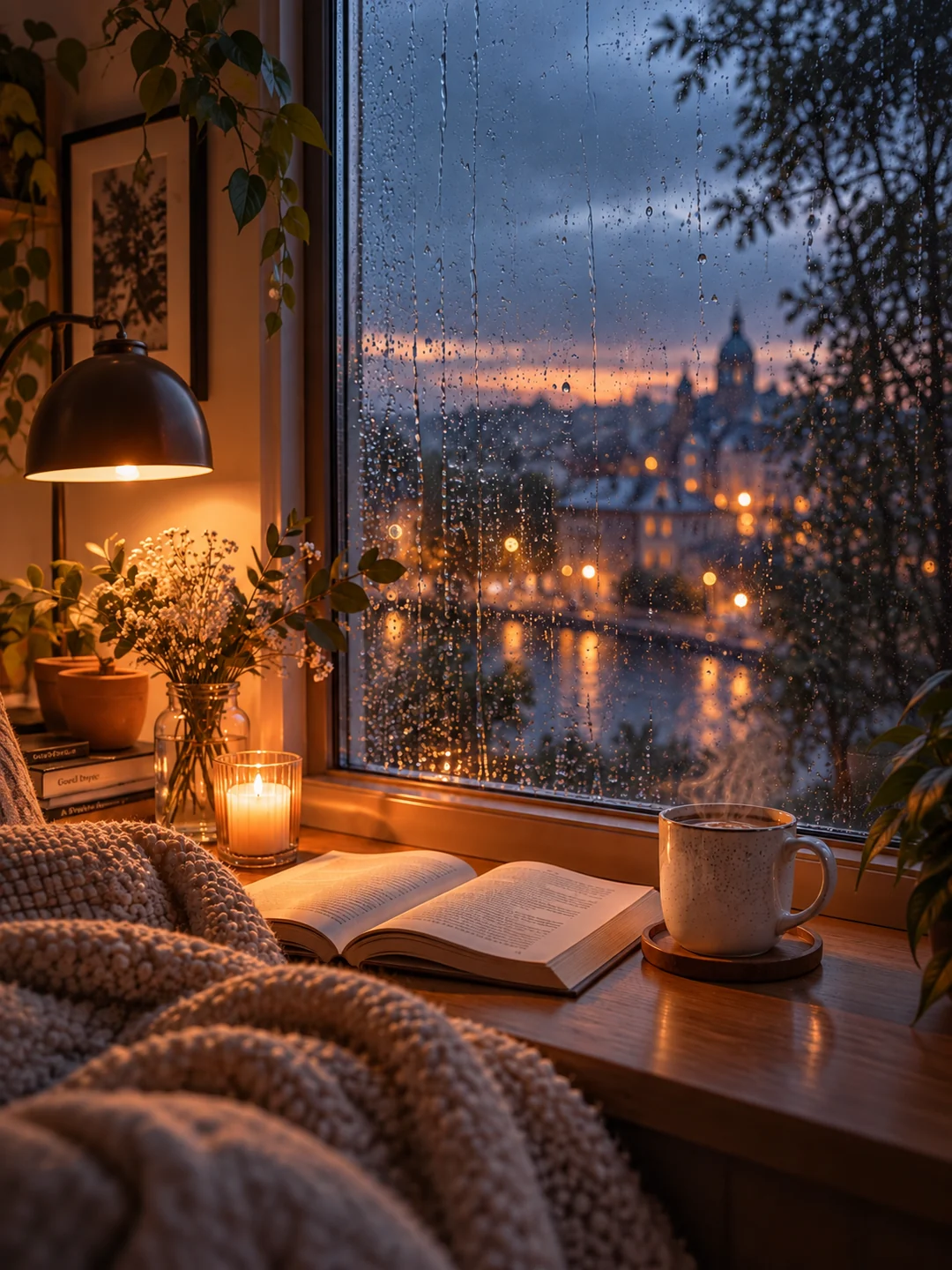 Rainy Window Comfort 1 — Tablet Portrait (3:4)
